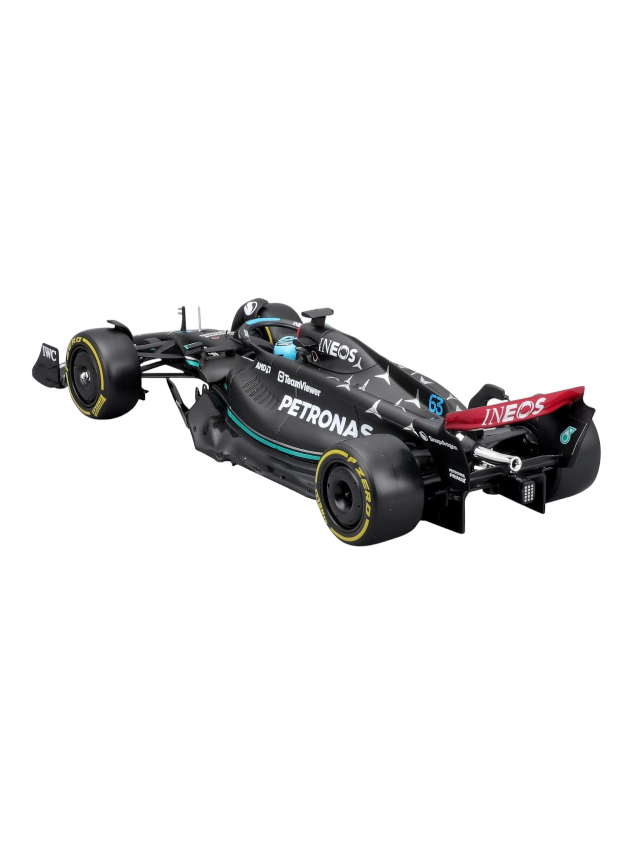 Bburago Formula 1 (F1) AMG Petronas F1 W14 E Performance #63 George Russell Diecast 1:24 Scale (With Acrylic Case)