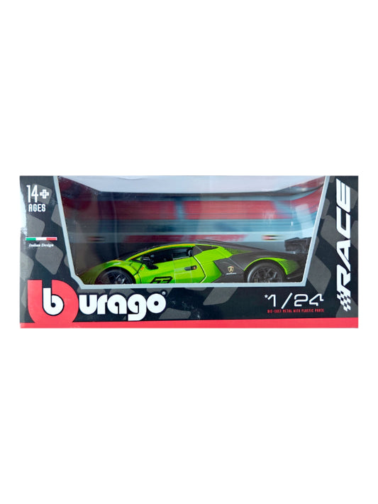 Bburago Race Lamborghini Essenza - Green / Black - 2023 Scale 1:24