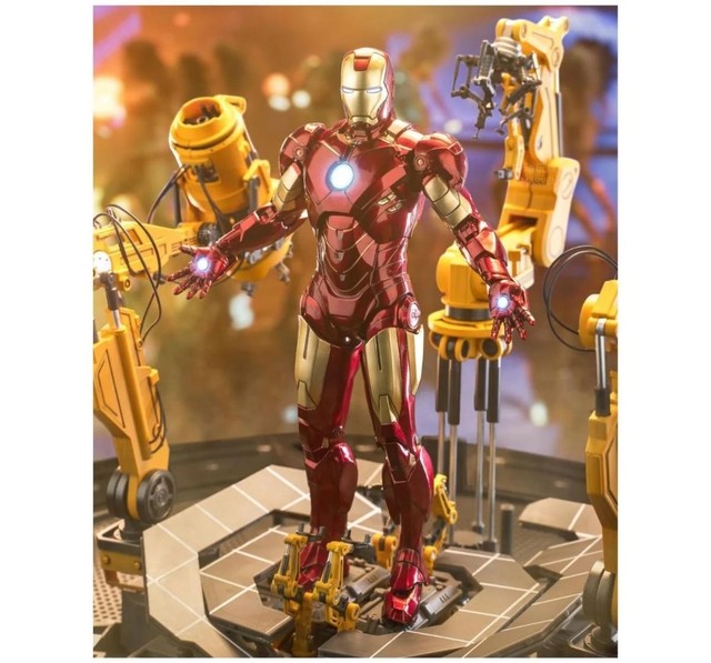 ZD Toys Marvel Studios The Infinity Saga 'Iron Man Mark IV Suit - up Gantry Premium Display 1:64 Scale