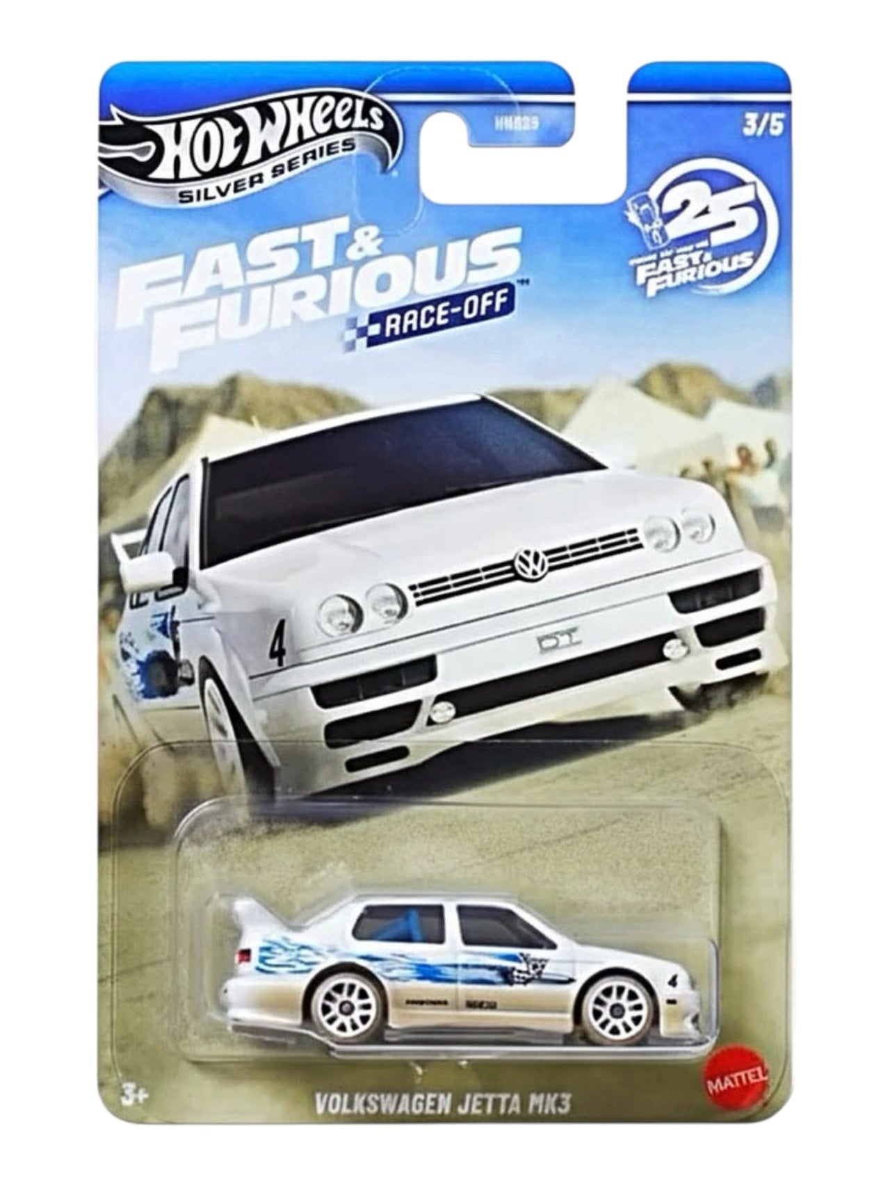 HotWheels Silver Series Fast And Furious Race- Off Set Of 5 Diecast Toyota Celica , Mazda RX-7 , Honda S2000 , Civic Eg , Volkswagen Jetta Mk3  1:64 Scale