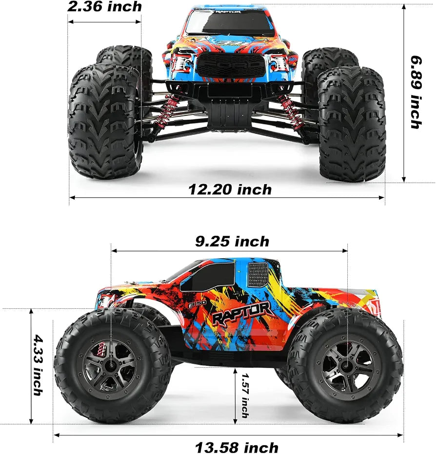 Ford Raptor F-150 RC Racing Track 4×4 ( E331-003 ) Remote Control High-Torque Servo, Alloy Differential Gear Alloy Shocks 2.4GHZ , Alloy Sealed Ball Bearing (Top Speed 35Km/H) 1:10 Scale Official Licensed