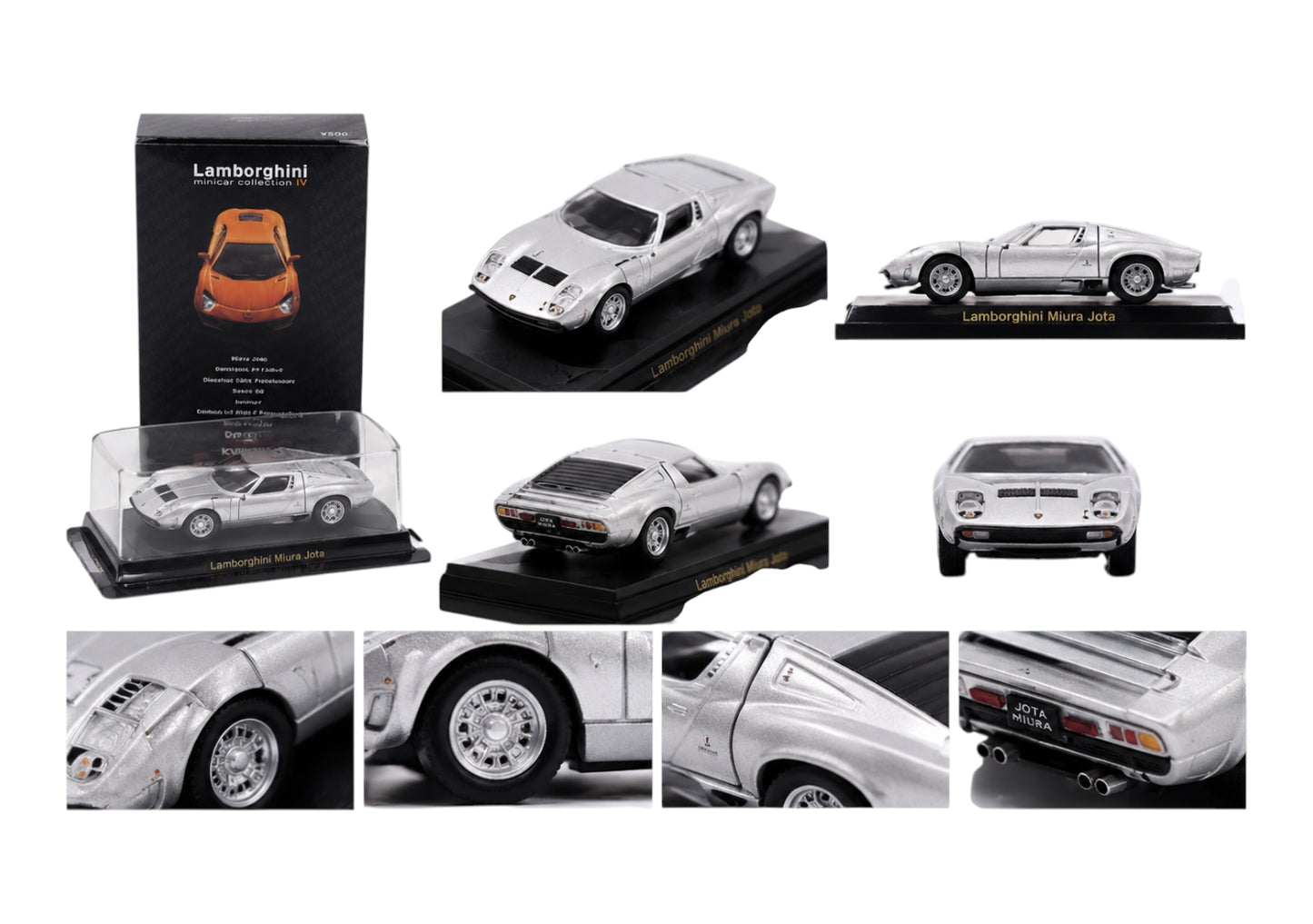 Kyosho Lamborghini Miura Jota Silver Minicar Collection IV 1:64 Scale