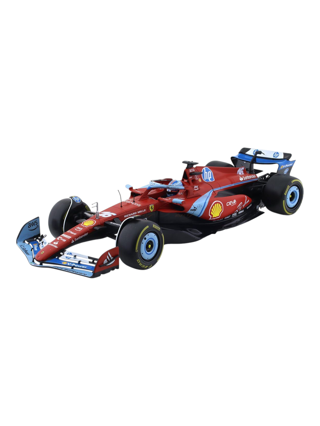 Bburago Formula 1 (F1) Ferrari Miami GP SF-24 16 No Charles Leclerc 1:18 Scale Diecast