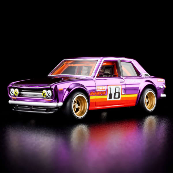 Hotwheels '71 datsun 510 imported premium RLC 1:64 scale with protector