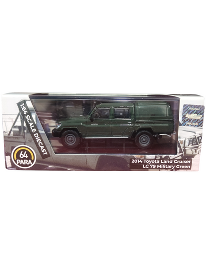 PARA64 2014 Toyota Land Cruiser LC 79 Military Green Diecast Model-1:64 Scale Classic Off-Road Legend