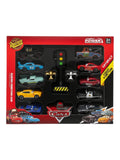 Disney Pixar Mcqueen Cars 11-Piece Die-Cast Racing Car Toy Set with Traffic Light & Sliding Function Toy Set ( Unlicenced Product) No.565
