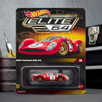 Hotwheels elite 64 1967 ferrari 330 p4 imported premium rlc 1:64 Scale (with protector)JCP47