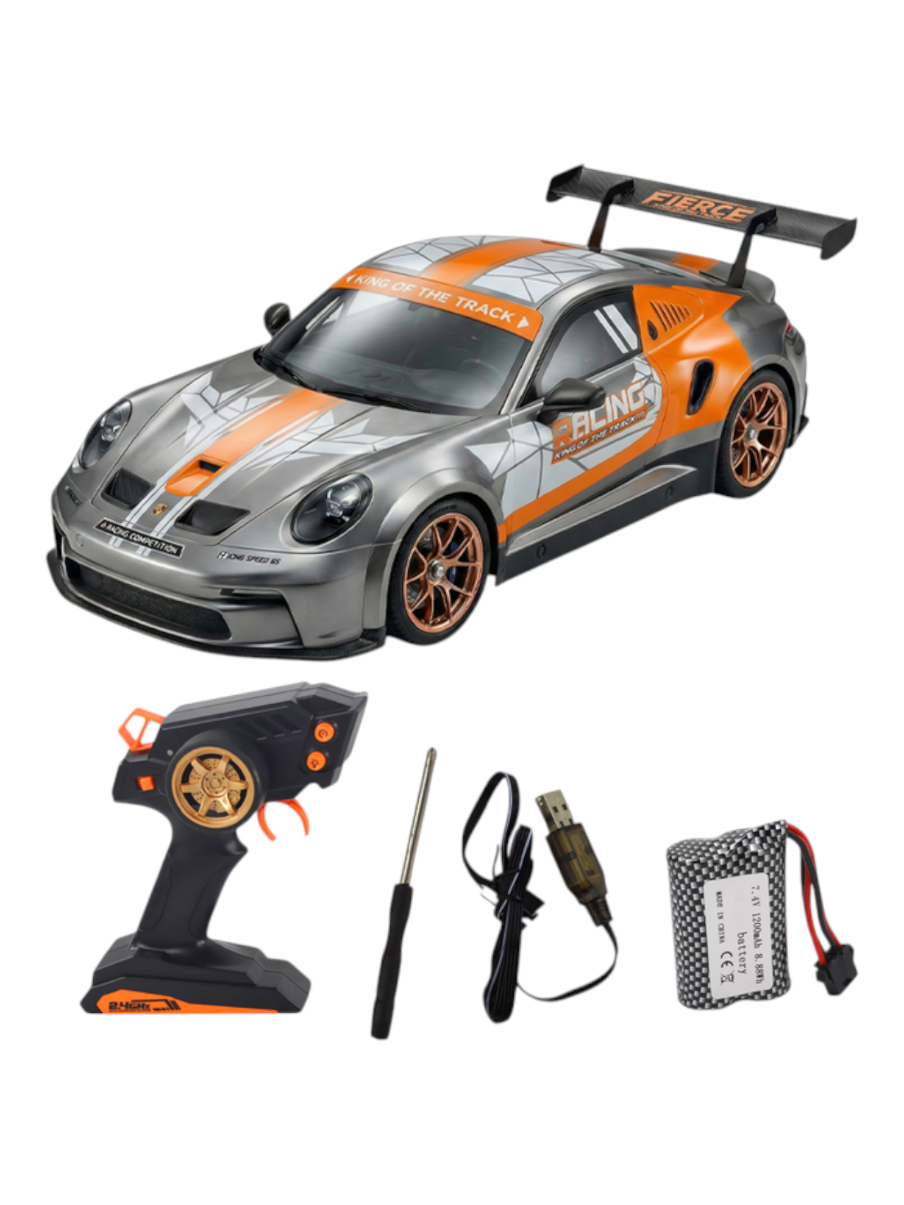 Joy Junction Porsche 1:10 Scale High-Speed RC Racing Car – 2.4GHz Remote Control Sports Car with Rechargeable Battery, USB Charging & Full Accessories