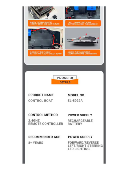 Sulong Poseidon 2.4GHz Remote Control (RC) Boat