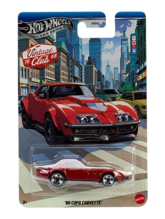 HotWheels Silver Series Vintage Club"69 COPO CORVETTE Imported Card Art Mainline 1:64 Scale