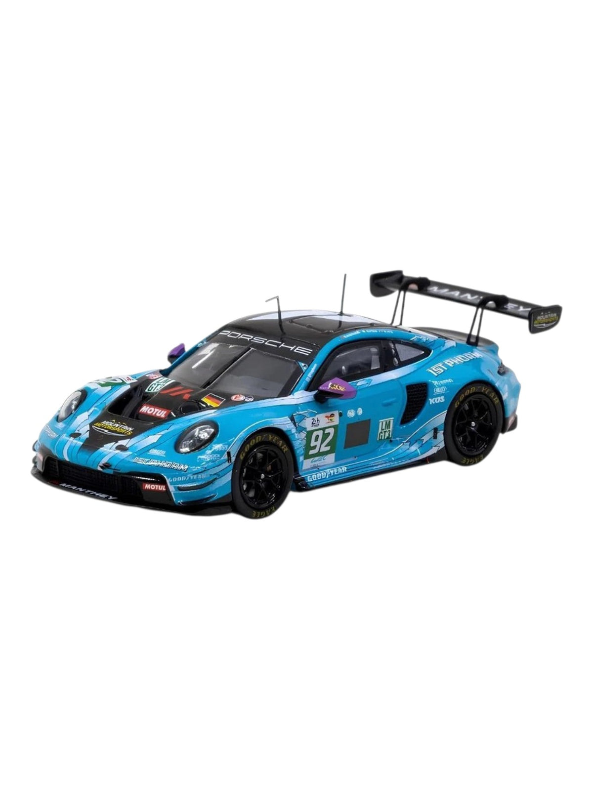 Trends Hobby (No. 119) Porsche 911 GT3 R Manthey 1st Phorm 2025 Le Mans 24H LMGT3 Winner #92 Diecast Model 1:64 Scale