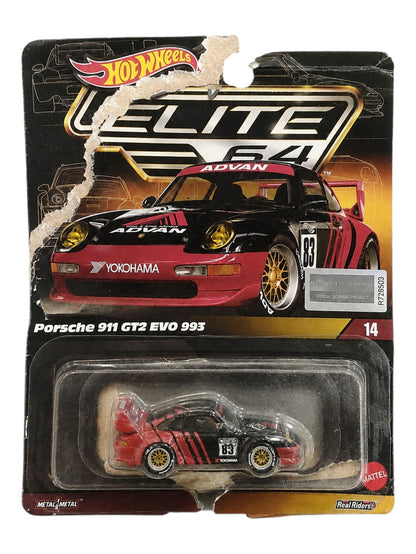 Hot Wheels Elite 64 Porsche 911 GT2 EVO 993 Imported RLC 1:64 Scale(Card fully Damaged some scratch)