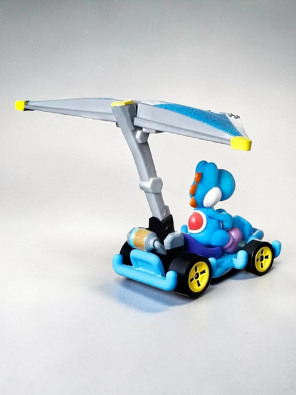 HotWheels Mariokart series Light - Blue Yoshi Standard kart Imported 1:64 Scale