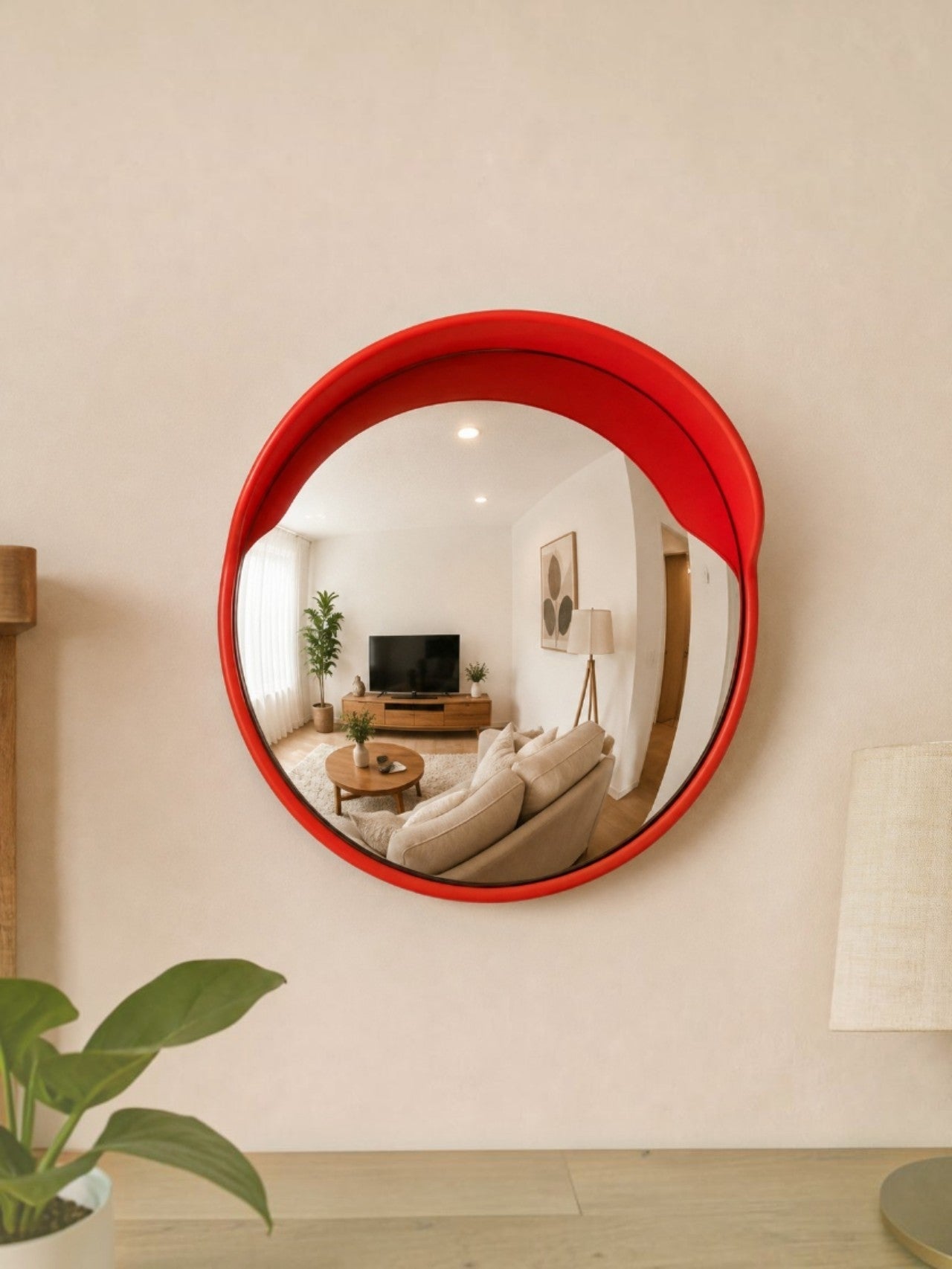 Diecast Collector’s Room Wall Mirror – Premium Car-Themed Home Decor | Unbreakable Red Frame