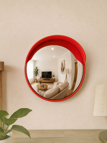 Diecast Collector’s Room Wall Mirror – Premium Car-Themed Home Decor | Unbreakable Red Frame