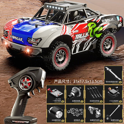 Rally High Speed Vehicle RC Remote Control Track Car 2.4GHz With LED Light , Largest Rubber Wheels, Rechargeable Battery Premium Look (Top speed 20 km/H) 1:18 Scale