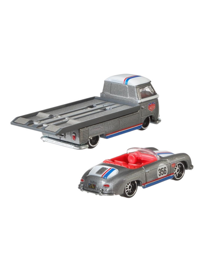 HotWheels Car Culture Team Transport Porsche 356 Speedster Volkswagen Transporter T1 Pickup #1 Imported 1:64 Scale