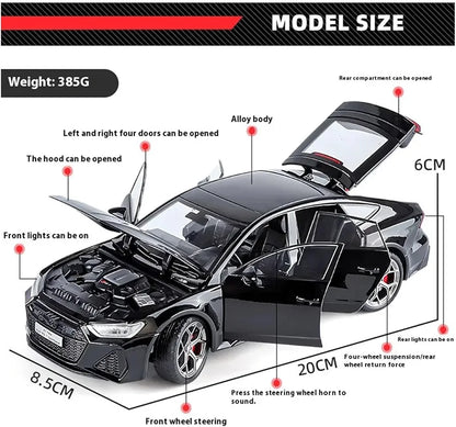 XINHAODI HCM "Audi R S7" Flash Edition(Black And Grey) Imported 1:24 Scale die-cast Model