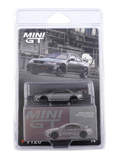 Mini GT Nissan Skyline GT-R Dark Metal Gray ( Nismo BCNR33 CRS Version  ) ( code-1128 ) Imported 1:64 Scale