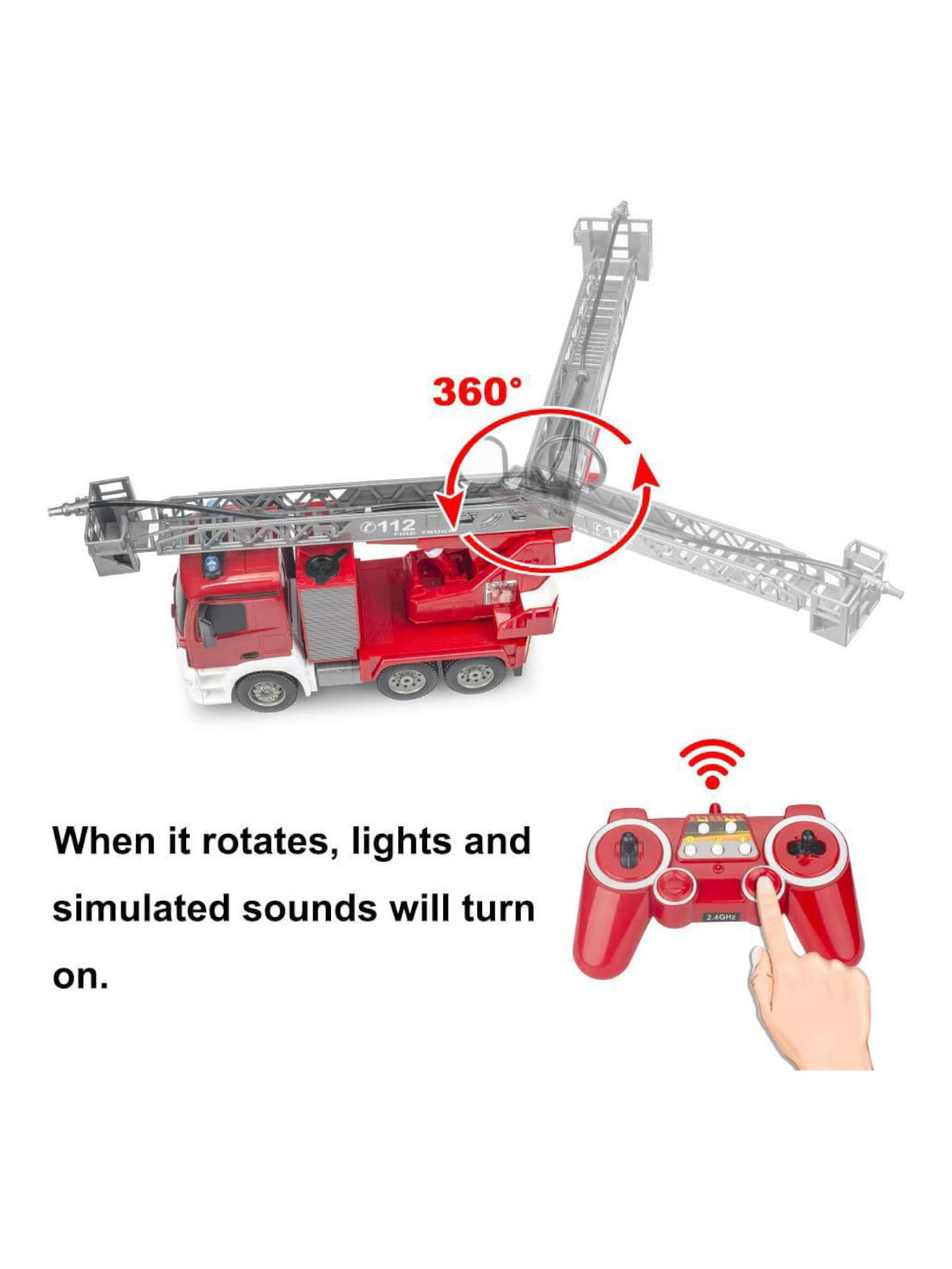 Remote Control (RC) Water Pumping Fire Truck 1:20 Scale