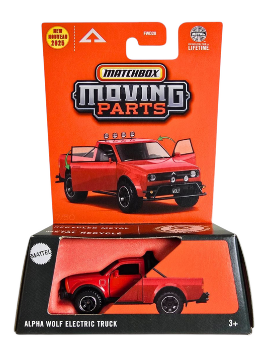 Matchbox Moving Parts Alpha Wolf Electric Truck Imported Mainline 1:64 Scale