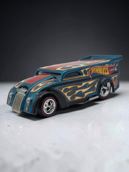 Hotwheels 2016 Collector Edition "Drag Dairy® Die-Cast Car |Premium RLC Vintage Blue Flame Design 1:64 Scale DJH59-D910
