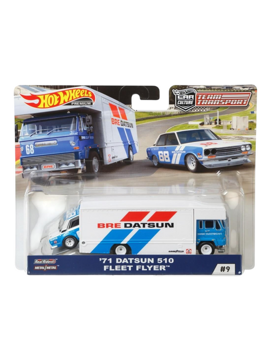 HotWheels Car Culture Team Transport 71 Datsun 510 Fleet Flyer #9 Imported 1:64 Scale