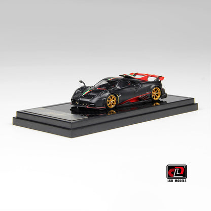 LCD Models Pagani Imola Coupe Imported 1:64 Scale (Code-LCD64041-MBCI) Matte Black Carbon With Italian Flag