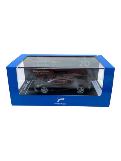 Postercars Hypercar League Collection Bugatti Divo 1:64 Scale / Nocturne ( matt ) No 20