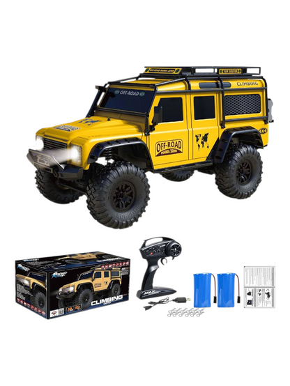 RC Cars Racing Rally RTR Remote Control Car 4WD 2.4GHz Brushed Offroad Racing Hobby Grade Model Vehicle with LED Lights 2Pcs Battery Climbing Beast 1:10 Scale