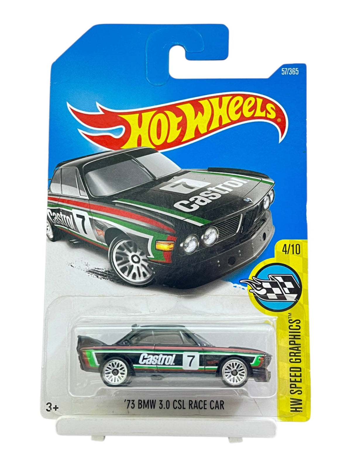 HotWheels '73 BMW 3.0 CSL Race Car Imported Mainline 1:64 Scale ( Card Damege Car Mint Condition ) Diecast Model