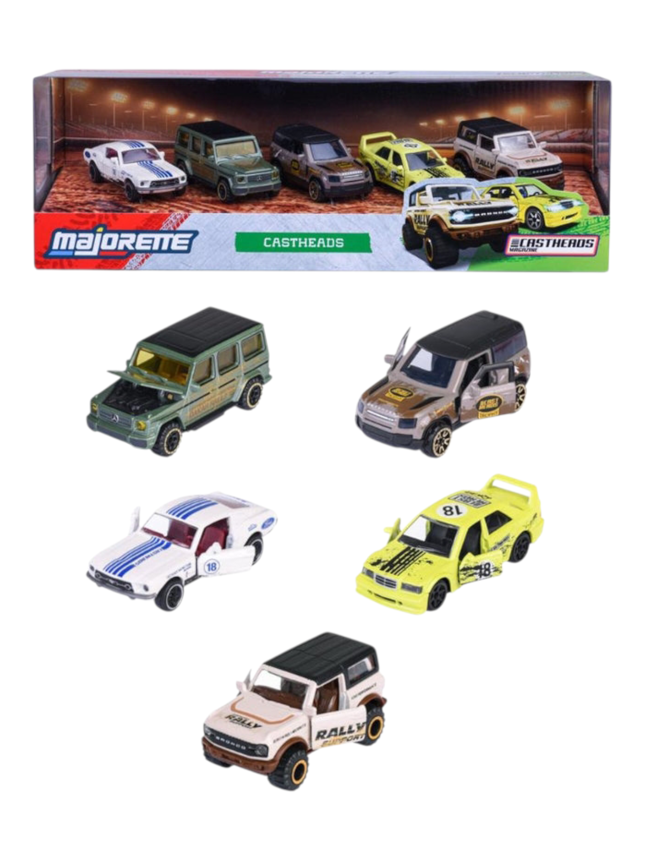 Majorette cast heads premium 5 car castheads special paint opening parts suspension 1:64 Scale 8504105002