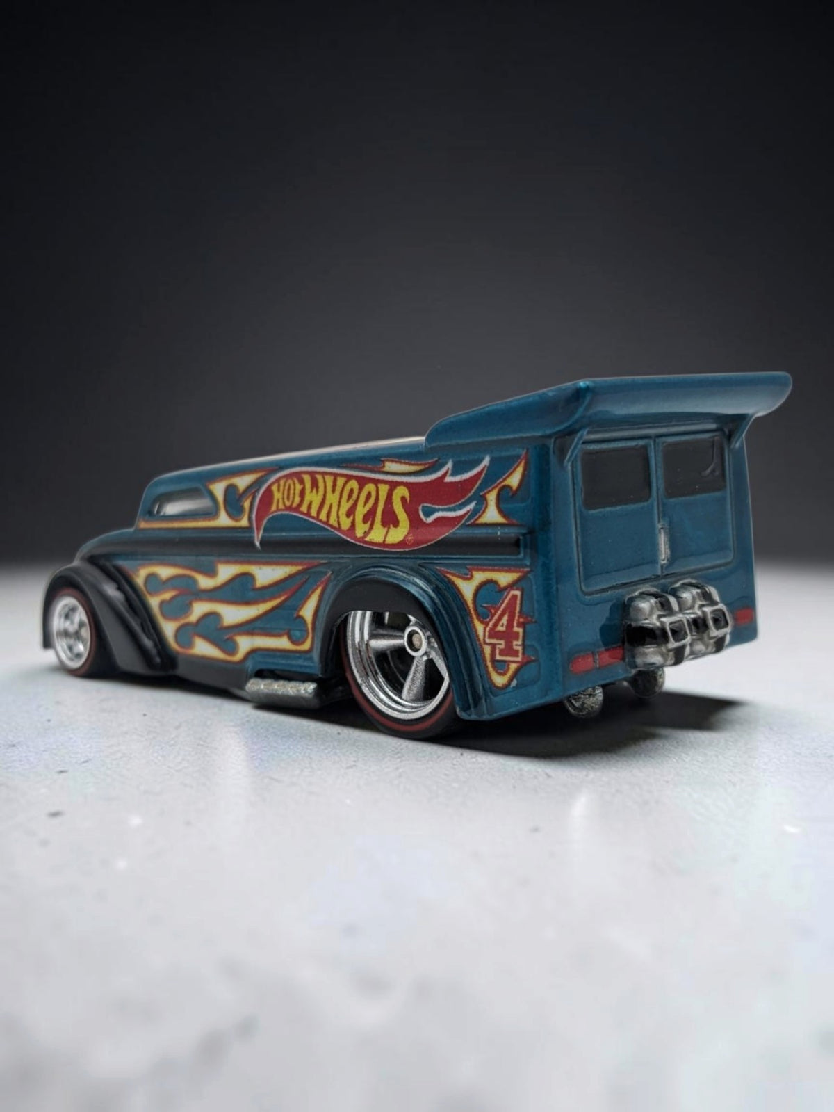 Hotwheels 2016 Collector Edition "Drag Dairy® Die-Cast Car |Premium RLC Vintage Blue Flame Design 1:64 Scale DJH59-D910