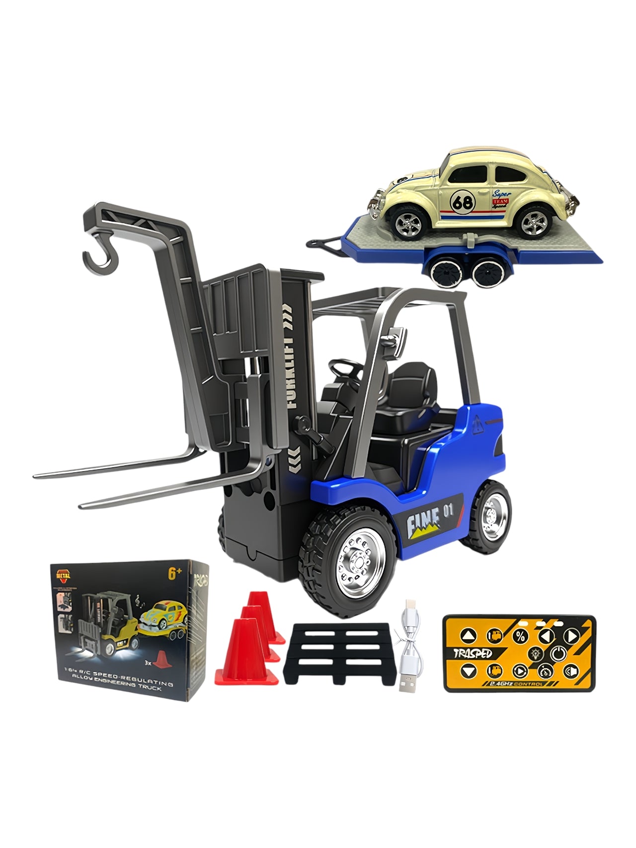 Engineering remote control (RC) speed regulating alloy Model car 1:64 Scale