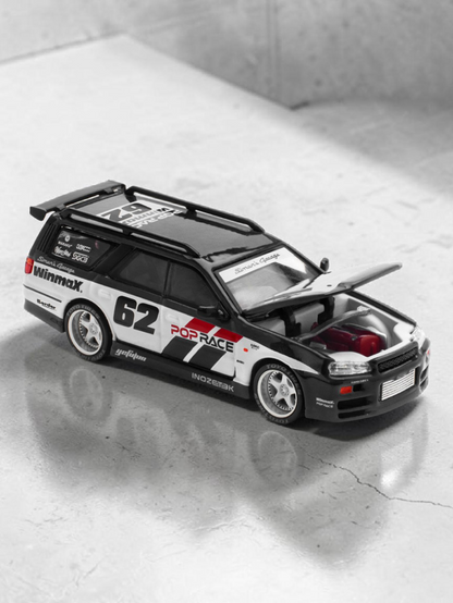 Pop Race pr64-211 Nissan Stagea R34 1:64 Scale
