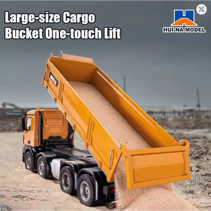 HUINA 1536 1:14 RC Alloy Dump Truck – 12 Functions Remote Control Engineering Construction Vehicle truck can easily carry up to 6000 grams (6 kg)