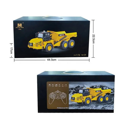Huina Toys 1553 Remote Control Truck RC Dump Truck With 11 Functions 3.7V 900mAh (Rechargeable) Bettery Remote Power 2 x AA batteries (not included) 1:16 Scale Control Distance: 20–30 meters