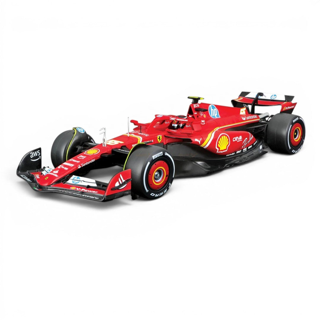 Bburago Racing Ferrari SF-24 No.55 Carlos Sainz F1 Model Kit (2024)  Formula 1 Imported 1:64 Scale 44 Parts.