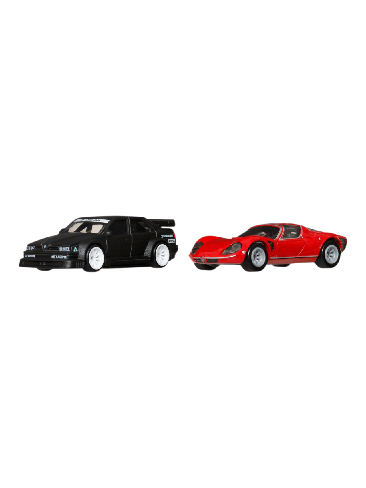 HotWheels Car Culture Alfa Romeo 155 V6 TI and 69 Alfa Romeo 33 Stradale Imported Premium 2 Pack 1:64 Scale