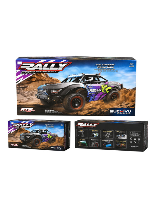 Rally High Speed Vehicle RC Remote Control Track Car 2.4GHz With LED Light , Largest Rubber Wheels, Rechargeable Battery Premium Look (Top speed 20 km/H) 1:18 Scale