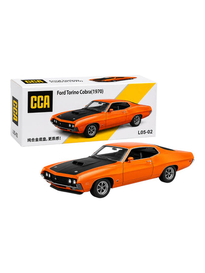 CCA 'Ford Torino Cobra (1970) Diecast Model Classic L05-01 / Orange Musical Car L05-02 Imported 1:64 Scale