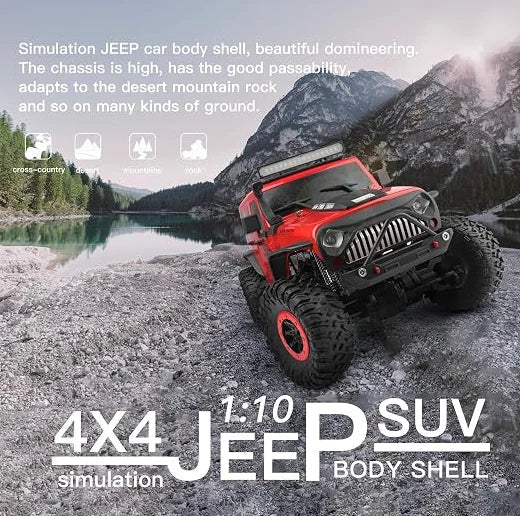 XK 1:10 Scale 4WD Off-Road RC Jeep | 15 KM/H | 2.4GHz Radio Control Vehicle | RTR Cross-Country Racing Series remote control Car