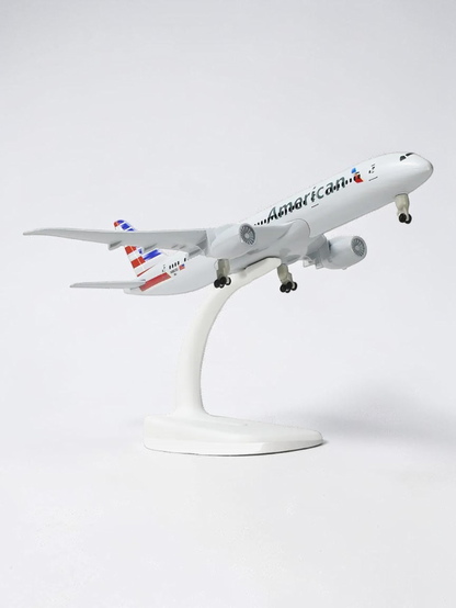 Aircraft model American 787 Diecast Metal Airplane Boeing 787 Model With Display Stand And Landing Wheels (20cm) Scale (No.309)