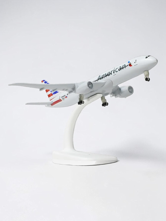 Aircraft model American 787 Diecast Metal Airplane Boeing 787 Model With Display Stand And Landing Wheels (20cm) Scale (No.309)