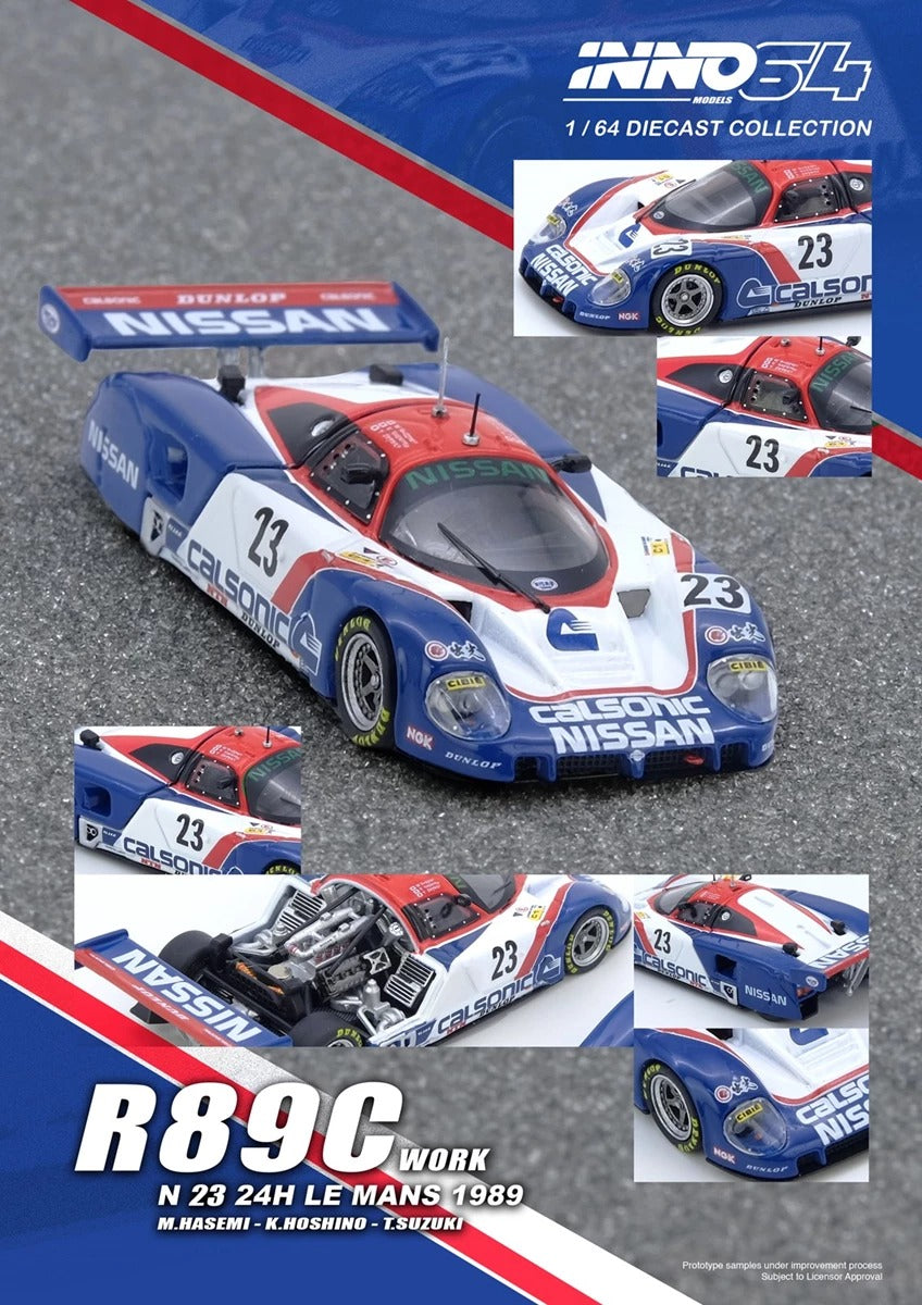 INNO64 R89C Le Mans 24Hours 1989 #23 Mhasemi- Khoshino-Tsuzuki 1:64 Scale Metal Diecast IN64-R89C-89LM23