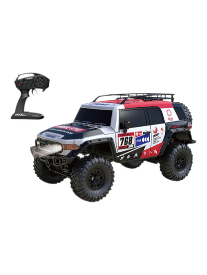 RC Cars Racing Rally RTR Remote Control Car 4WD 2.4GHz Brushed Offroad Racing Hobby Grade Model Vehicle with LED Lights 2Pcs Battery Climbing Beast 1:10 Scale