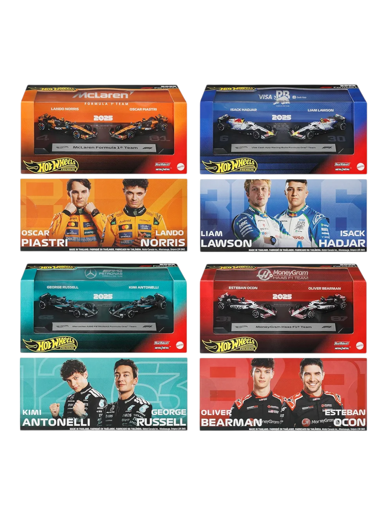 Pre Order Hot Wheels JMM89-986A Premium Race 2-Pack Assortment, Vehicle Toys, Set of 4, 1:64 Scale ETA-July End