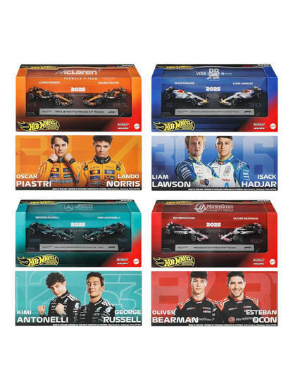 Pre Order Hot Wheels JMM89-986A Premium Race 2-Pack Assortment, Vehicle Toys, Set of 4, 1:64 Scale ETA-July End