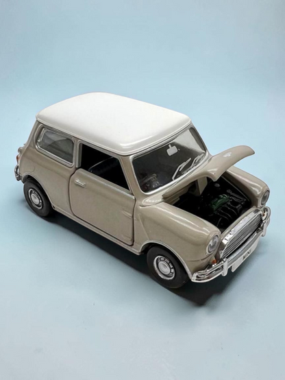 TINY PANTONE Mini Cooper Diecast Model Car – Classic Olive Green Mini | Vintage Collectible Toy with Display Box 1:50 Scale