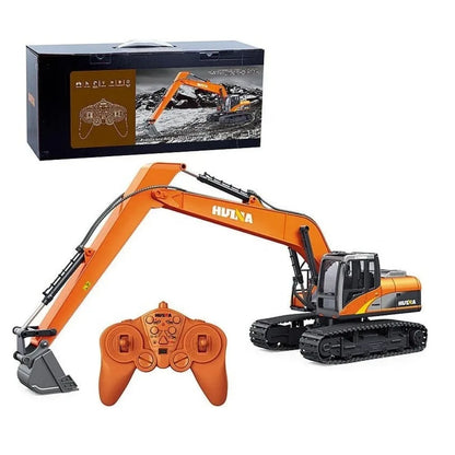 Huina Toys 1551 RC Remote Control Excavator With 15 Functions USB Charging construction machine 360° rotating body 7.4V rechargeable battery Playing Time: Approx. 25–30 minutes Charging Time: Approx. 2–3 hours Up to approx. 3.5 km/h 1:14 scale